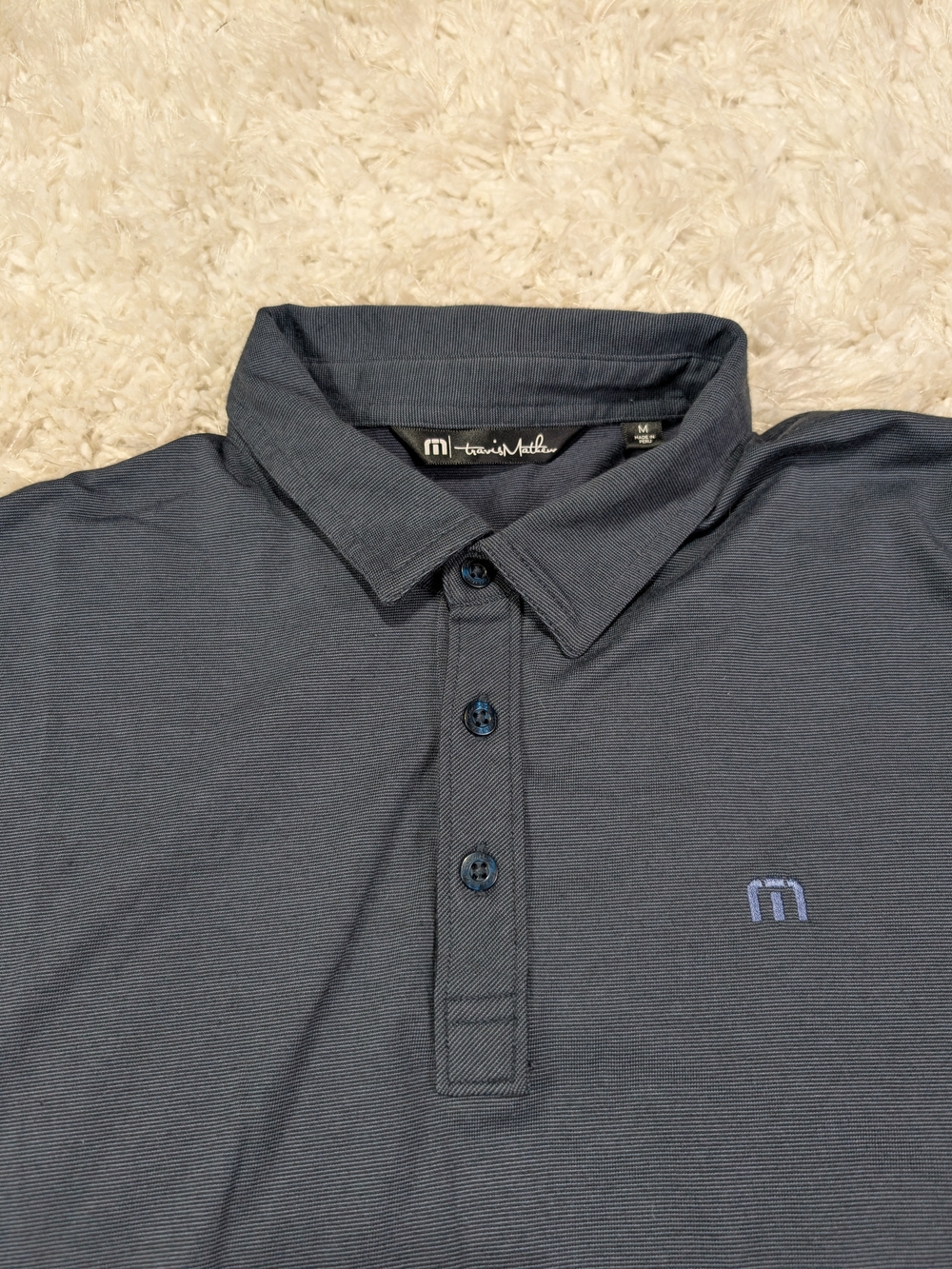 Travis Mathew Men's Short Sleeve Polo Shirt - Slate Blue